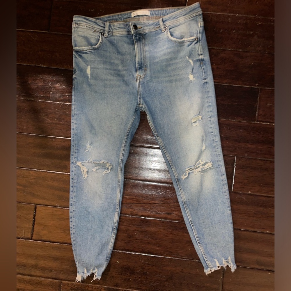 Men’s Zara ripped distressed skinny jeans
